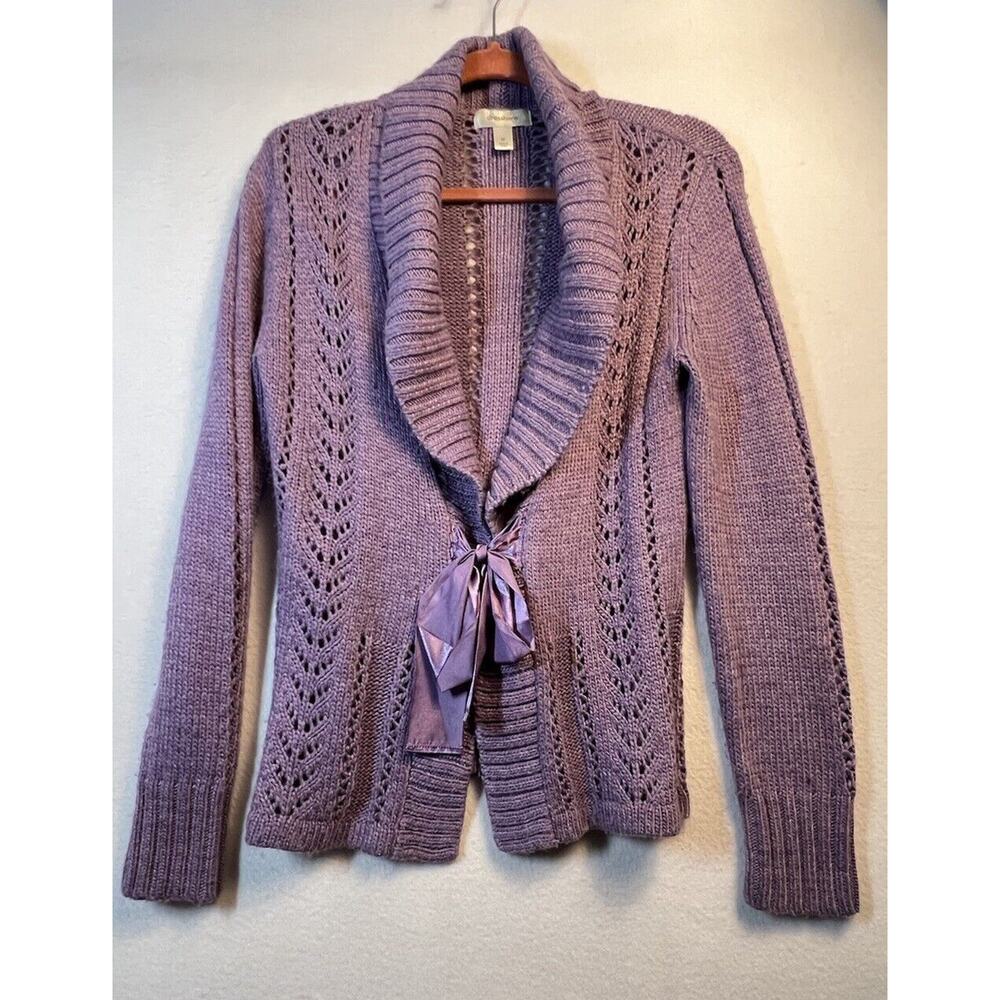 Dressbarn Lavender Shawl Collar Sweater